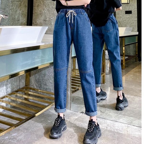 women's jeans clothing casual plus size s-5xl lace-up washed high waist denim pants elastic harem boyfriends mom, Blue
women's jeans clothing casual plus size s-5xl lace-up washed high waist denim pants elastic harem boyfriends mom, Blue