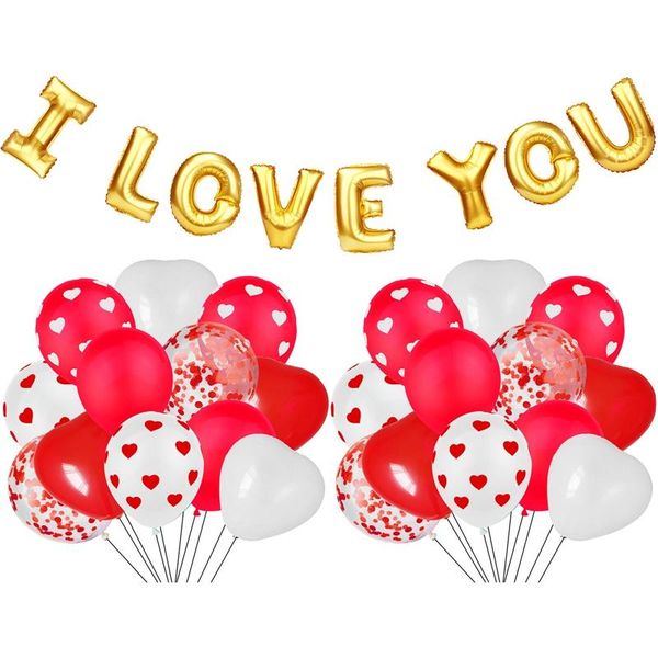 1set gold love letters foil balloon red white love heart latex balloon for wedding valentine's day decor supplies
1set gold love letters foil balloon red white love heart latex balloon for wedding valentine's day decor supplies