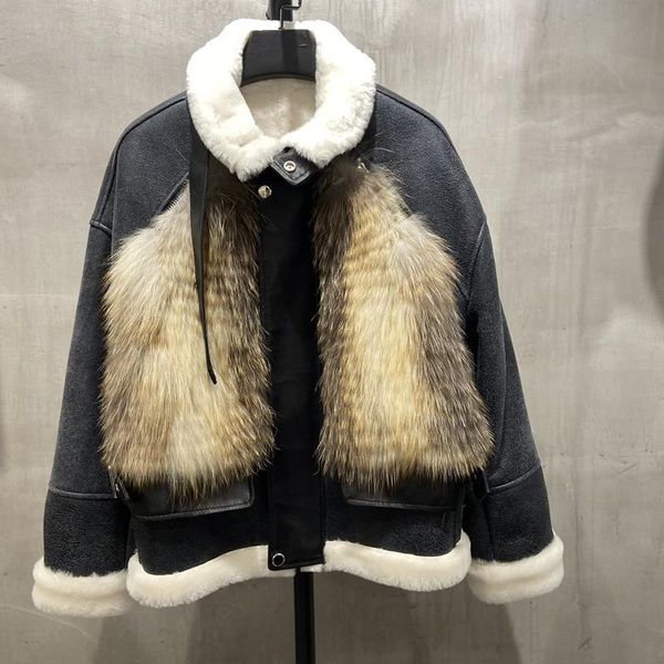 women's fur & faux 2021 autumn and winter real leather coats jackets lambs warm jacket female overcoats, Black
women's fur & faux 2021 autumn and winter real leather coats jackets lambs warm jacket female overcoats, Black