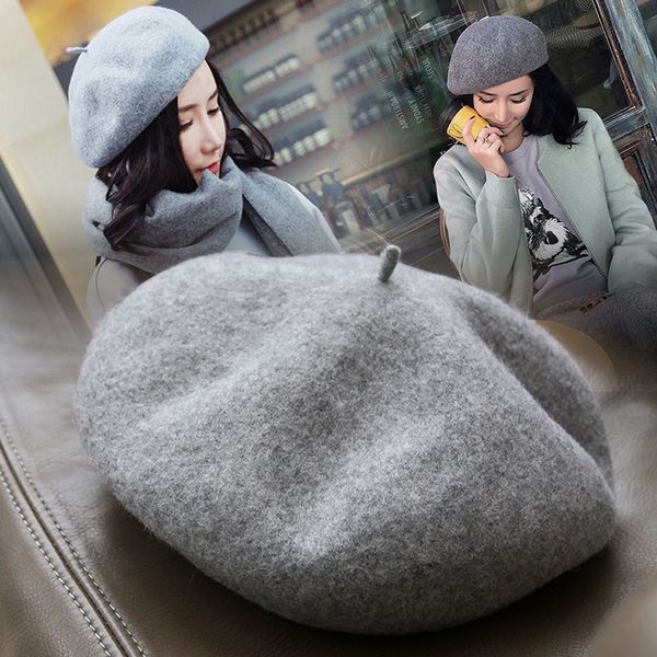 brand caps japanese net red new women's autumn and winter woolen hat british beret simple fashion painter, Blue;gray
brand caps japanese net red new women's autumn and winter woolen hat british beret simple fashion painter, Blue;gray