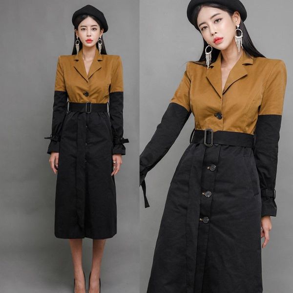 women's trench coats casual windbreaker thin slim overcoat winter autumn female pocket singer button blazer outwear women contrast bomb, Tan;black
women's trench coats casual windbreaker thin slim overcoat winter autumn female pocket singer button blazer outwear women contrast bomb, Tan;black