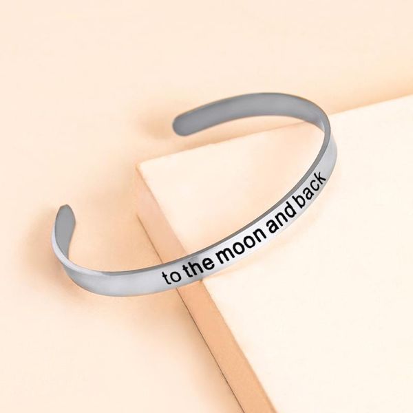 couple stainless steel i love you to the moon and back valentine's day engraved jewelry gifts bangle, Black
couple stainless steel i love you to the moon and back valentine's day engraved jewelry gifts bangle, Black