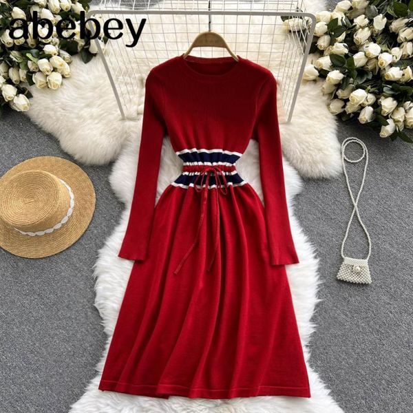 casual dresses women knitted dress fashion korean long sleeve o neck a-line autumn winter streetwear sweater 2021, Black;gray
casual dresses women knitted dress fashion korean long sleeve o neck a-line autumn winter streetwear sweater 2021, Black;gray