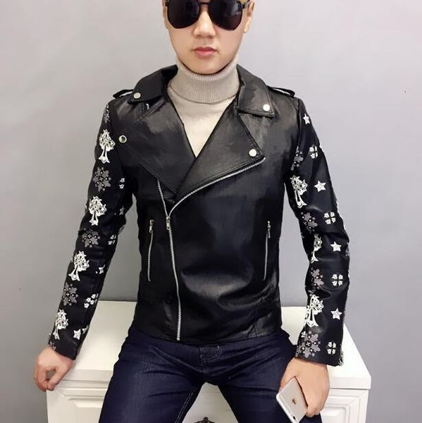 men's leather & faux spring fashion leather jackets of men jacket motorcycle skull size m-xxl 9ho4, Black
men's leather & faux spring fashion leather jackets of men jacket motorcycle skull size m-xxl 9ho4, Black