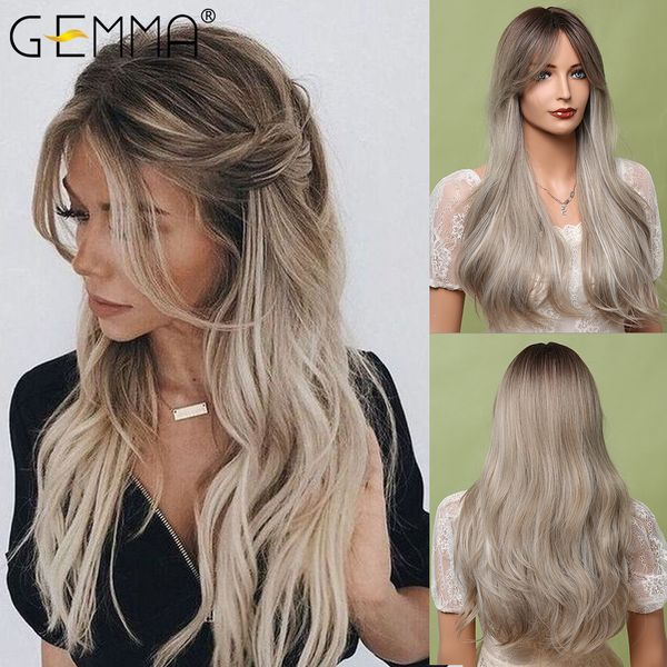 long wavy black brown gray ash white ombre synthetic wig with bangs cosplay daily party wig for women heat resistant hair
long wavy black brown gray ash white ombre synthetic wig with bangs cosplay daily party wig for women heat resistant hair