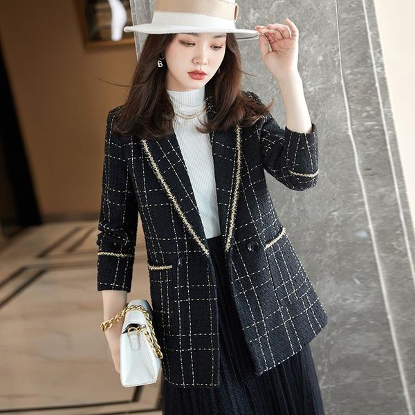 women's suits & blazers 2021 jacket fashion casual pocket plaid coat ol styles autumn winter for women business work blazer outwear, White;black
women's suits & blazers 2021 jacket fashion casual pocket plaid coat ol styles autumn winter for women business work blazer outwear, White;black