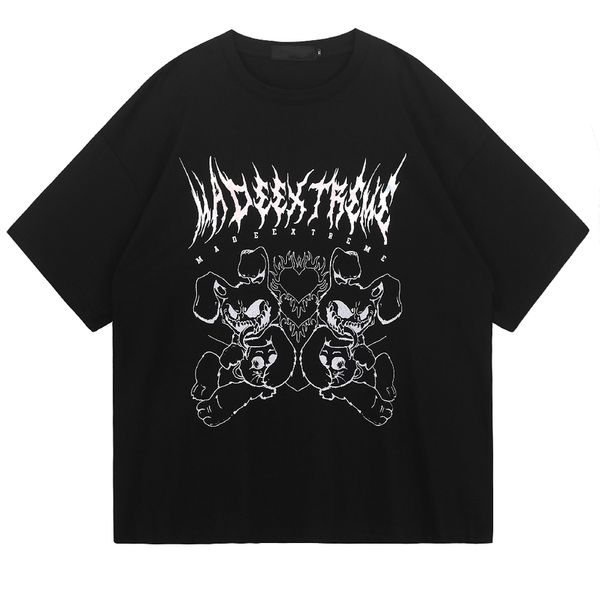 men's monster print, harajuku street cloth, cotton large t-shirt, black short sve summer t-shirt, White;black
men's monster print, harajuku street cloth, cotton large t-shirt, black short sve summer t-shirt, White;black