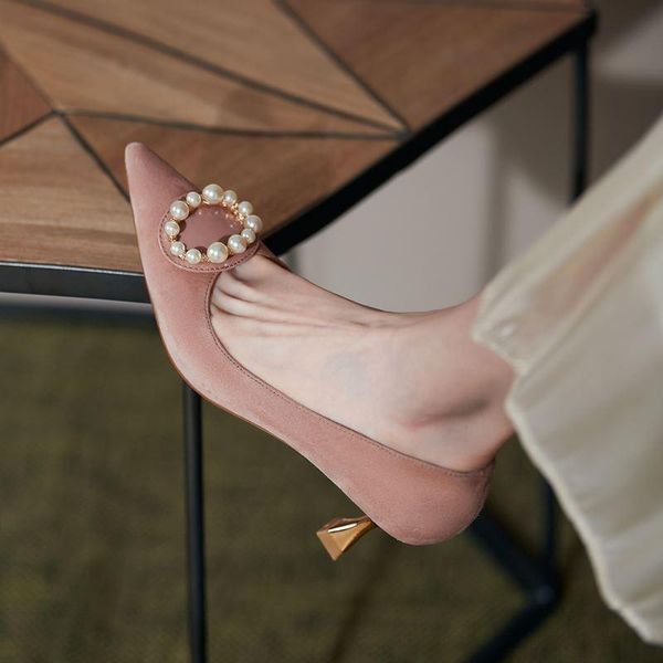 dress shoes bead design sheepskin suede genuine leather women heels pointed toe thin heel stiletto fashion high, Black
dress shoes bead design sheepskin suede genuine leather women heels pointed toe thin heel stiletto fashion high, Black