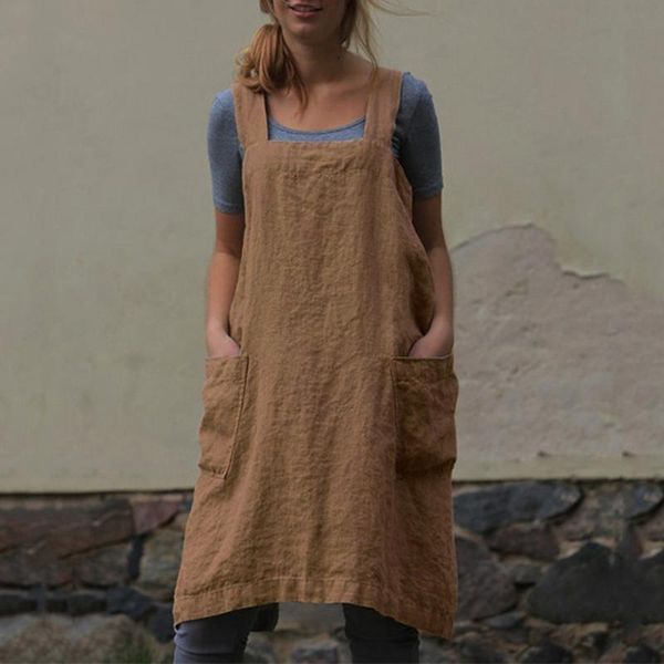aprons dress women's cotton linen apron long home furnishing loose casual solid color suitable for baking cooking yu-home
aprons dress women's cotton linen apron long home furnishing loose casual solid color suitable for baking cooking yu-home