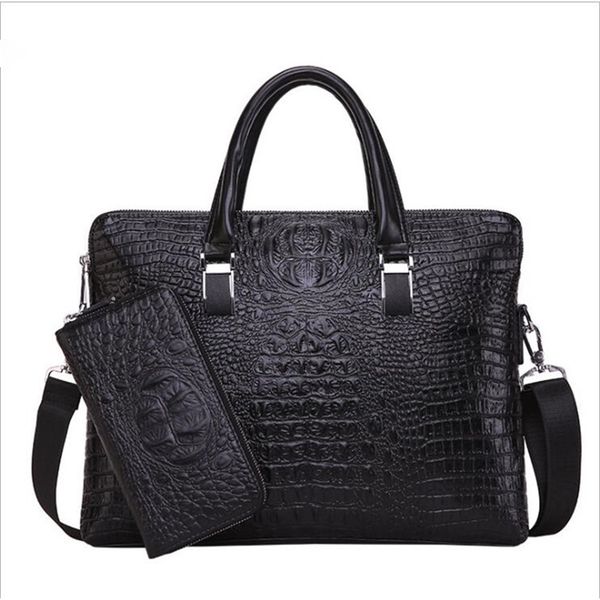 2021 new crocodile double pull hand men's business briefcase fashion straddle one shoulder computer bag
2021 new crocodile double pull hand men's business briefcase fashion straddle one shoulder computer bag