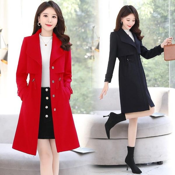 woollen coat women's long small winter 2021 new women's clothing autumn and winter thickened temperament woollen coat, Black
woollen coat women's long small winter 2021 new women's clothing autumn and winter thickened temperament woollen coat, Black