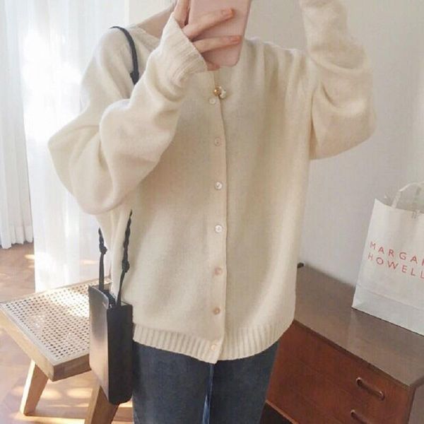 women's knits & tees winter vintage coat sweater casual single breasted loose red student round neck long sleeve knitted cardigan, White
women's knits & tees winter vintage coat sweater casual single breasted loose red student round neck long sleeve knitted cardigan, White