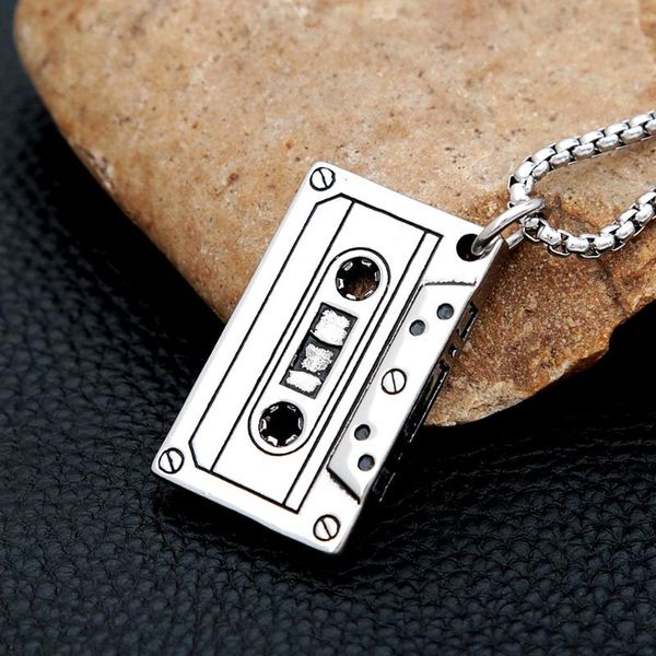 chains retro audio tape pendant necklace punk hip hop stainless steel chain for men women simple fashion jewelry drop, Silver
chains retro audio tape pendant necklace punk hip hop stainless steel chain for men women simple fashion jewelry drop, Silver