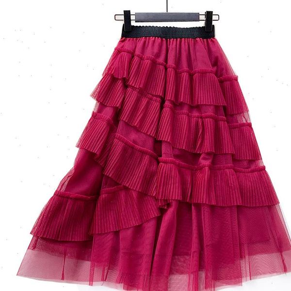 black red mesh skirts 2021 new spring summer irregular ruffles womens skirts chic elastic empire cake skirt for women
black red mesh skirts 2021 new spring summer irregular ruffles womens skirts chic elastic empire cake skirt for women