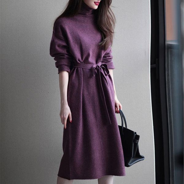 casual dresses autumn knitted dress women fashion turtleneck solid long sleeve high waist maxi drawstring mid-calf, Black;gray
casual dresses autumn knitted dress women fashion turtleneck solid long sleeve high waist maxi drawstring mid-calf, Black;gray