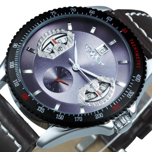 sport watch men automatic mechancial wristwatch leather strap calendar winner clock relogio masculino new, Slivery;brown
sport watch men automatic mechancial wristwatch leather strap calendar winner clock relogio masculino new, Slivery;brown