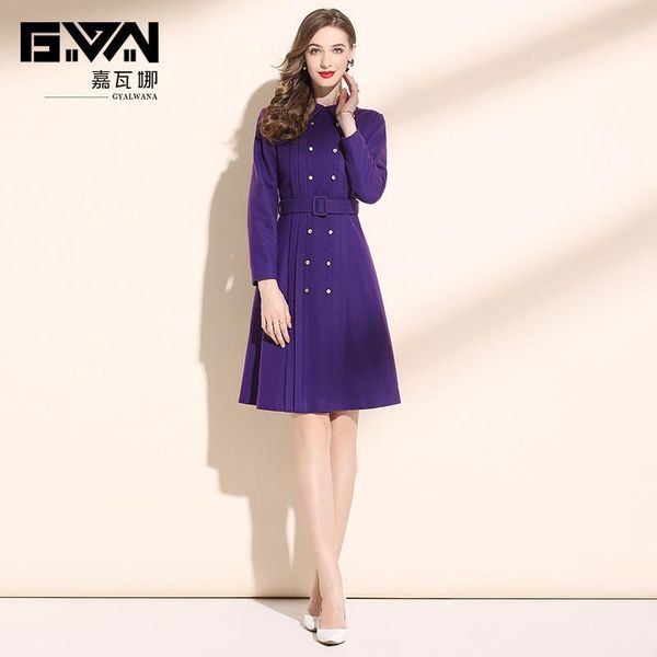 casual dresses autumn and winter dress 2021 women's lapel temperament lace up waist purple tweed medium length, Black;gray
casual dresses autumn and winter dress 2021 women's lapel temperament lace up waist purple tweed medium length, Black;gray