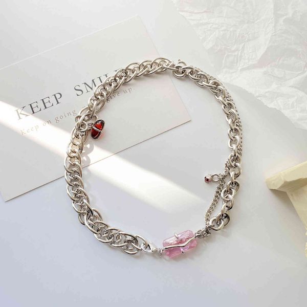 fashion trend pink square necklace restructured small fragrance peach blossom necklace clavicle chain, Silver
fashion trend pink square necklace restructured small fragrance peach blossom necklace clavicle chain, Silver