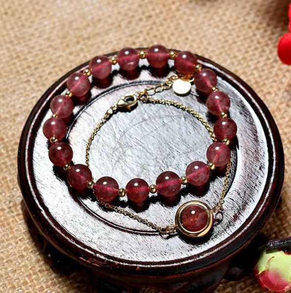 natural stone strawberry crystal bracelet women's peach blossom natural powder double korean version, Black
natural stone strawberry crystal bracelet women's peach blossom natural powder double korean version, Black