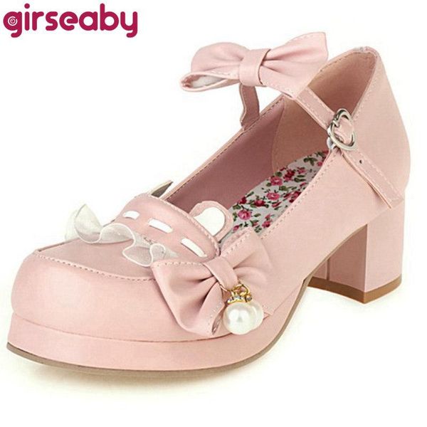 girseaby new 2021 women pumps round toe 5cm block heels buckle lace lolita cute sweet bowtie heart big size 30-48 party f1168, Black
girseaby new 2021 women pumps round toe 5cm block heels buckle lace lolita cute sweet bowtie heart big size 30-48 party f1168, Black