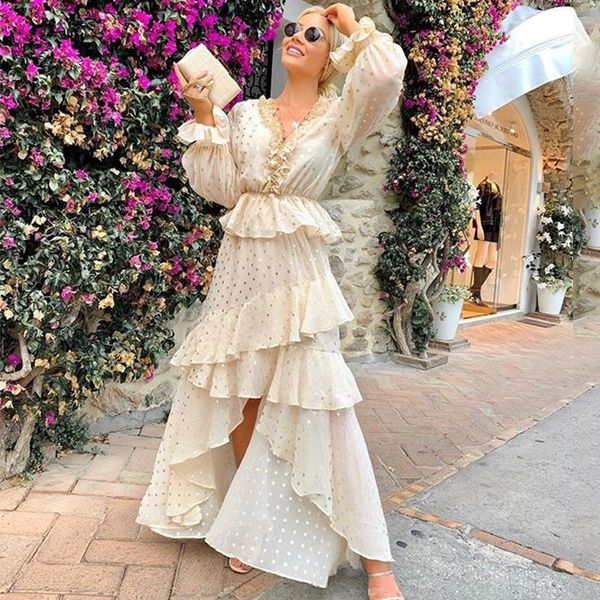 casual dresses foridol gold polka dot vintage party dress women autumn winter long sleeve ruffle slit elegant ladies maxi 2021, Black;gray
casual dresses foridol gold polka dot vintage party dress women autumn winter long sleeve ruffle slit elegant ladies maxi 2021, Black;gray