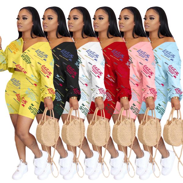designer 2021 women print slant shoulder long sleeve shorts casual two piece set s-xxl dhl, Gray
designer 2021 women print slant shoulder long sleeve shorts casual two piece set s-xxl dhl, Gray