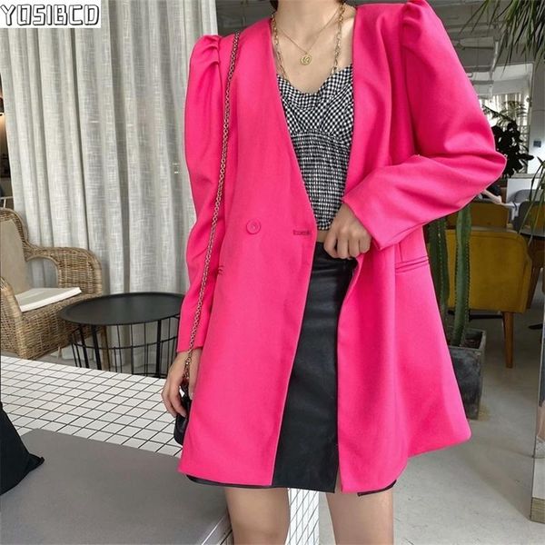 yosibcd women 2021 fashion double breasted long style blazers coat vintage v puff sleeve female outerwear chic, White;black
yosibcd women 2021 fashion double breasted long style blazers coat vintage v puff sleeve female outerwear chic, White;black