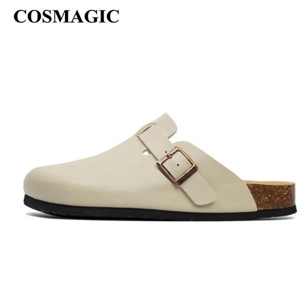 slippers cosmagic 2021 buckle closed toe cork slipper casual women solid color men beach outside non-slip pu leather slides, Black
slippers cosmagic 2021 buckle closed toe cork slipper casual women solid color men beach outside non-slip pu leather slides, Black