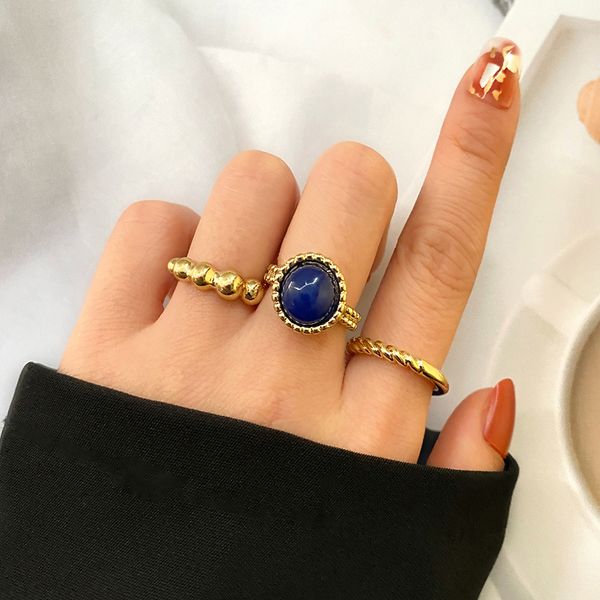 3pcs/set vintage gold twisted round blue stone joint ring set female geometric alloy metal charm ring fashion jewelry gift, Golden;silver
3pcs/set vintage gold twisted round blue stone joint ring set female geometric alloy metal charm ring fashion jewelry gift, Golden;silver