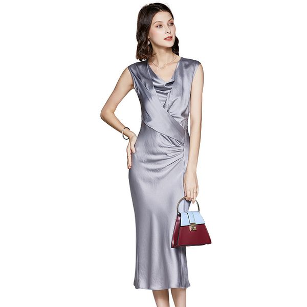 long real silk dress women natural silk 2020 silver summer midi dress short sleeve plus size fitted dresses sashes, Black;gray
long real silk dress women natural silk 2020 silver summer midi dress short sleeve plus size fitted dresses sashes, Black;gray