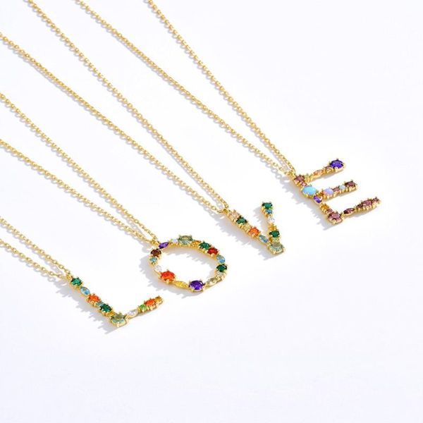 pendant necklaces women's fashion trend necklace 26 letter with colorful 5a cubic zircon, Silver
pendant necklaces women's fashion trend necklace 26 letter with colorful 5a cubic zircon, Silver