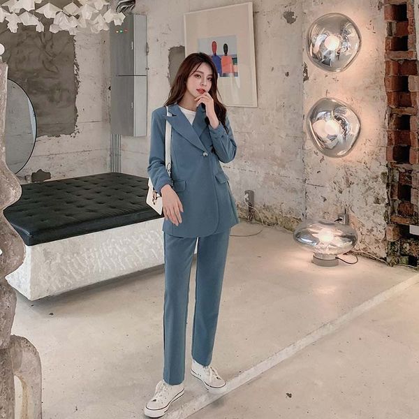 2021 set for women autumn winter fashion business ladies wear suits elegant two pieces blazer sets a1pc, White;black 
2021 set for women autumn winter fashion business ladies wear suits elegant two pieces blazer sets a1pc, White;black