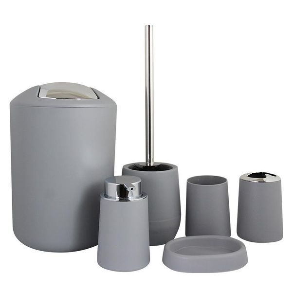 bath accessory set plastic bathroom accessories 6pcs/set toilet brush with toothbrush holder cup white black gray
bath accessory set plastic bathroom accessories 6pcs/set toilet brush with toothbrush holder cup white black gray