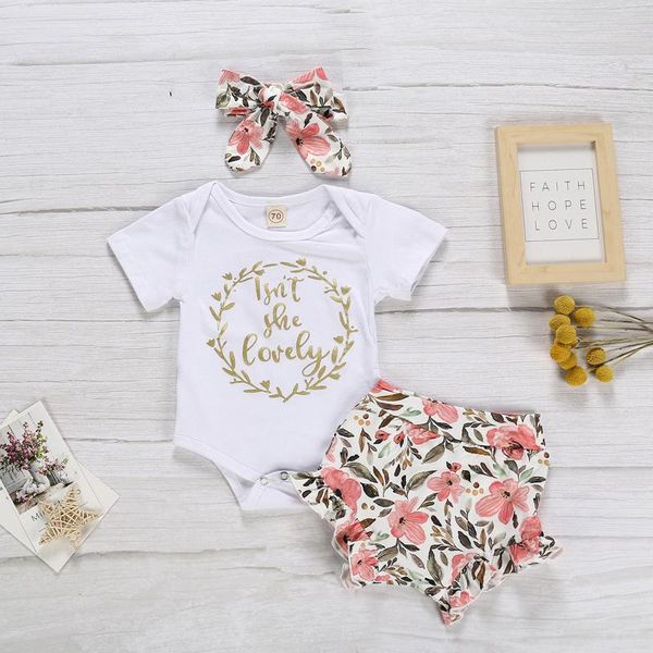 clothing sets 0-24months ropa born baby girls summer short sleeve letter romper floral print shorts headband isn't she lovely m4, White
clothing sets 0-24months ropa born baby girls summer short sleeve letter romper floral print shorts headband isn't she lovely m4, White