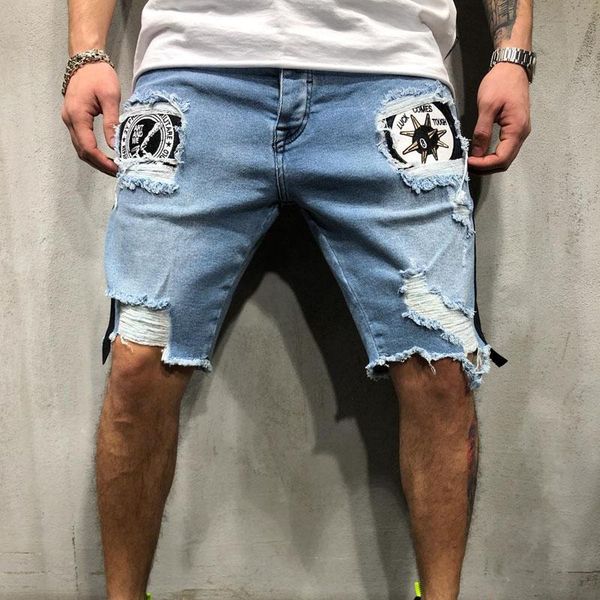 men's shorts summer stretch short jeans fashion casual slim fit elastic ripped printed denim male brand clothes, White;black
men's shorts summer stretch short jeans fashion casual slim fit elastic ripped printed denim male brand clothes, White;black