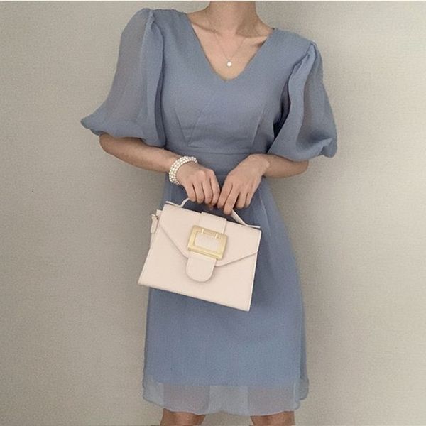 casual dresses summer new mesh v-neck puff sleeve elegant ladies all-match chic fashion solid color a-line u314, Black;gray
casual dresses summer new mesh v-neck puff sleeve elegant ladies all-match chic fashion solid color a-line u314, Black;gray