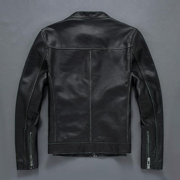 men's leather & faux vintage genuine motorcycle jacket men 2021 brand stand collar short coat plus size 4xl casual cowhide outerwear, Black
men's leather & faux vintage genuine motorcycle jacket men 2021 brand stand collar short coat plus size 4xl casual cowhide outerwear, Black