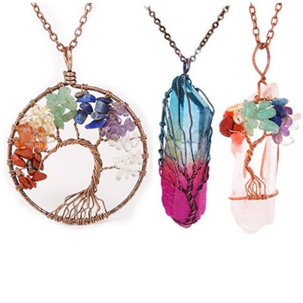 pendant necklaces 3 sets 7 chakra crystal natural stone necklace quartz tree of life for women pendulum reiki healing jewelry, Silver
pendant necklaces 3 sets 7 chakra crystal natural stone necklace quartz tree of life for women pendulum reiki healing jewelry, Silver