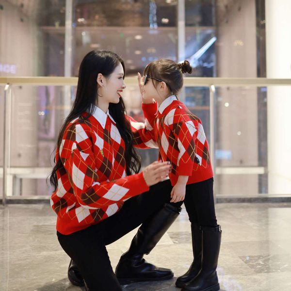 net red parent-child college wind lingge sweater mother's drs autumn and winter new foreign sle pullover, Blue
net red parent-child college wind lingge sweater mother's drs autumn and winter new foreign sle pullover, Blue