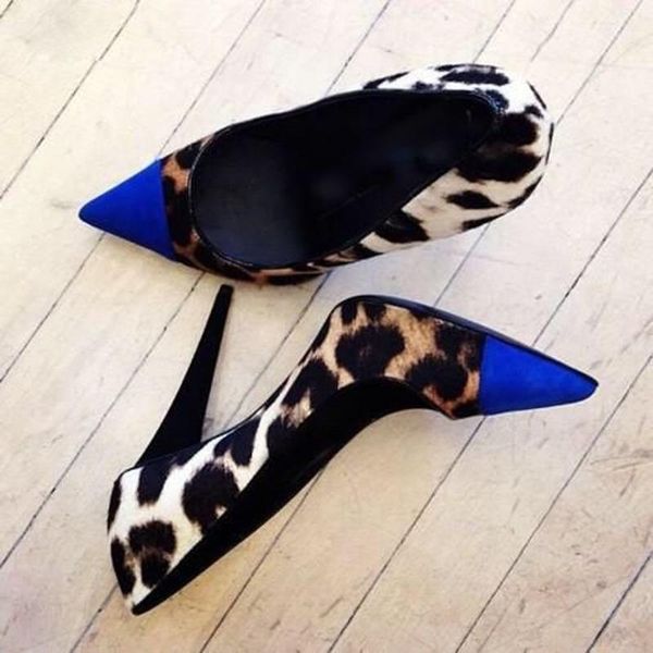 leopard pumps women shoes patchwork pointed toe dress blue spike heels pump real po, Black
leopard pumps women shoes patchwork pointed toe dress blue spike heels pump real po, Black