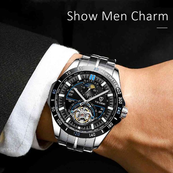 tevis t855 automatic men mechanical watches men multifunctional clock mode waterproof large dial pulse luxury, Slivery;brown
tevis t855 automatic men mechanical watches men multifunctional clock mode waterproof large dial pulse luxury, Slivery;brown