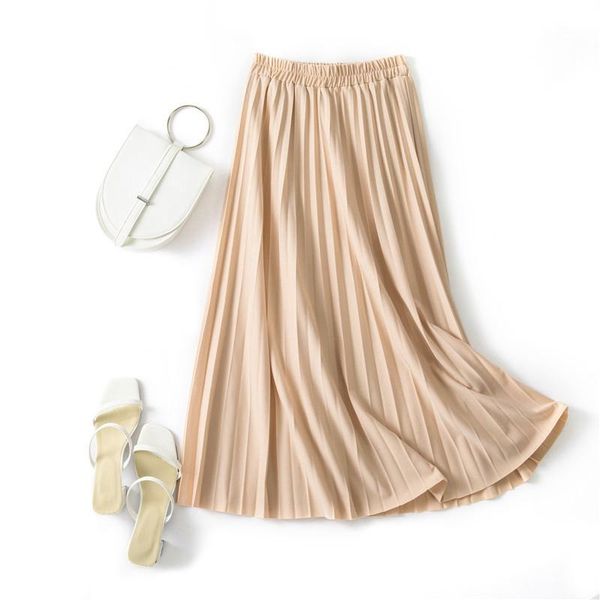 skirts pleated midi skirt elastic high waist sweet casual summer slim long preppy woman's maxi black jupe
skirts pleated midi skirt elastic high waist sweet casual summer slim long preppy woman's maxi black jupe