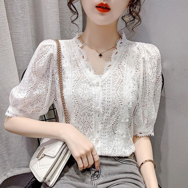 women's blouses & shirts real s summer korean v-neck lace-up niche sweet bubble sleeve shirt french short-sleeved, White
women's blouses & shirts real s summer korean v-neck lace-up niche sweet bubble sleeve shirt french short-sleeved, White