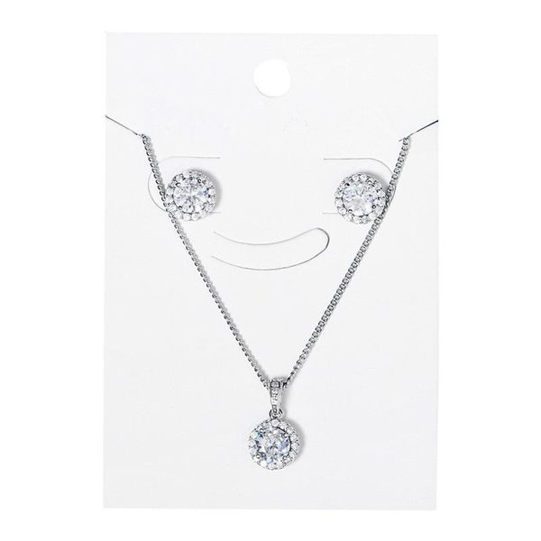 chains 1set round zircon necklace earrings creative neck pendant ear danglers for women, Silver
chains 1set round zircon necklace earrings creative neck pendant ear danglers for women, Silver