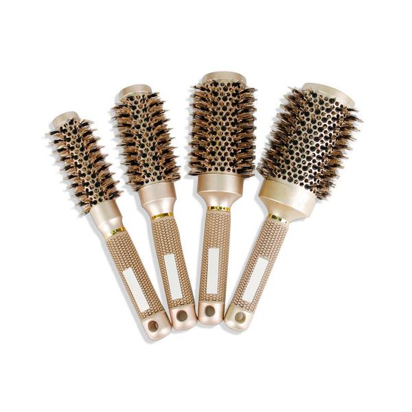 hair brushes ceramic iron aluminium tube round hairdressing curling comb high temperature brush salon styling, Silver
hair brushes ceramic iron aluminium tube round hairdressing curling comb high temperature brush salon styling, Silver