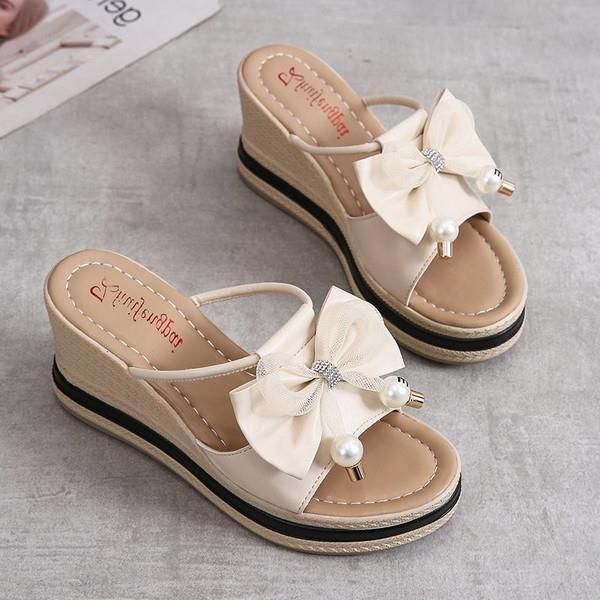 slippers women summer high-heeled shoes lady pantofle slides flower on a wedge butterfly-knot fashion platform soft luxury, Black
slippers women summer high-heeled shoes lady pantofle slides flower on a wedge butterfly-knot fashion platform soft luxury, Black