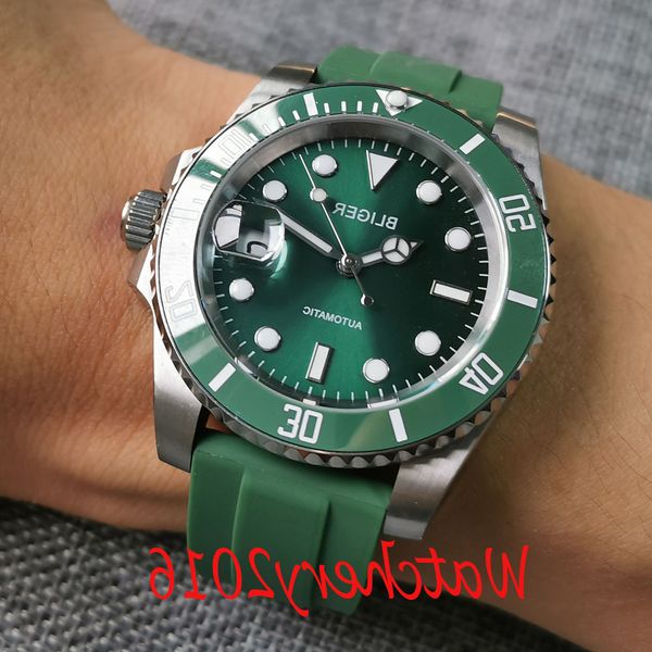 40mm bliger green dial sapphire glass date luminous nh35 miyota 8215 automatic movement mens watch, Slivery;brown
40mm bliger green dial sapphire glass date luminous nh35 miyota 8215 automatic movement mens watch, Slivery;brown