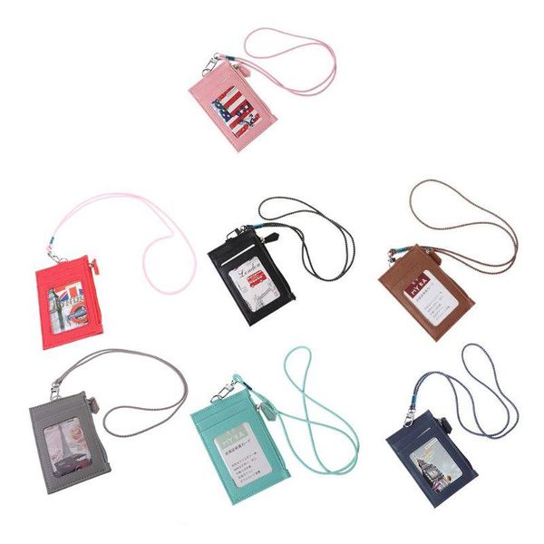 card holders women business holder wallet men pu leather id cards case neck strap lanyard ladies fashion mini slim wallets lx9f, Brown;gray
card holders women business holder wallet men pu leather id cards case neck strap lanyard ladies fashion mini slim wallets lx9f, Brown;gray
