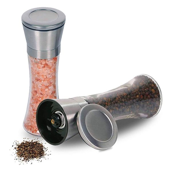 stainless steel salt pepper grinders refillable salt / spice shakers with adjustable coarse mills - easy clean ceramic grinders 19 v2
stainless steel salt pepper grinders refillable salt / spice shakers with adjustable coarse mills - easy clean ceramic grinders 19 v2