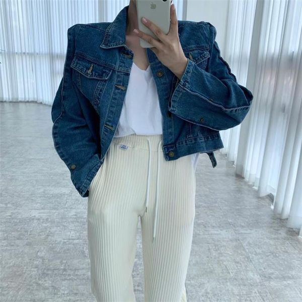 women's jackets 2021 spring design loose denim short jacket women dark blue fashion female jean coats, Black;brown
women's jackets 2021 spring design loose denim short jacket women dark blue fashion female jean coats, Black;brown